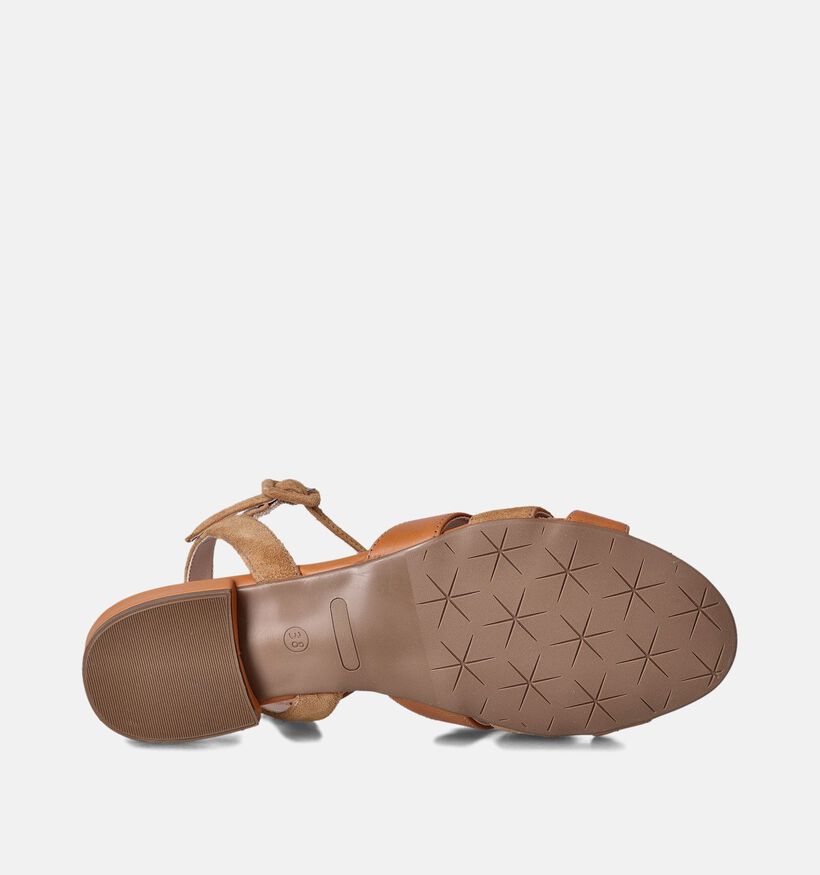 Laurent David Sandales plates en Camel pour femmes (357774)