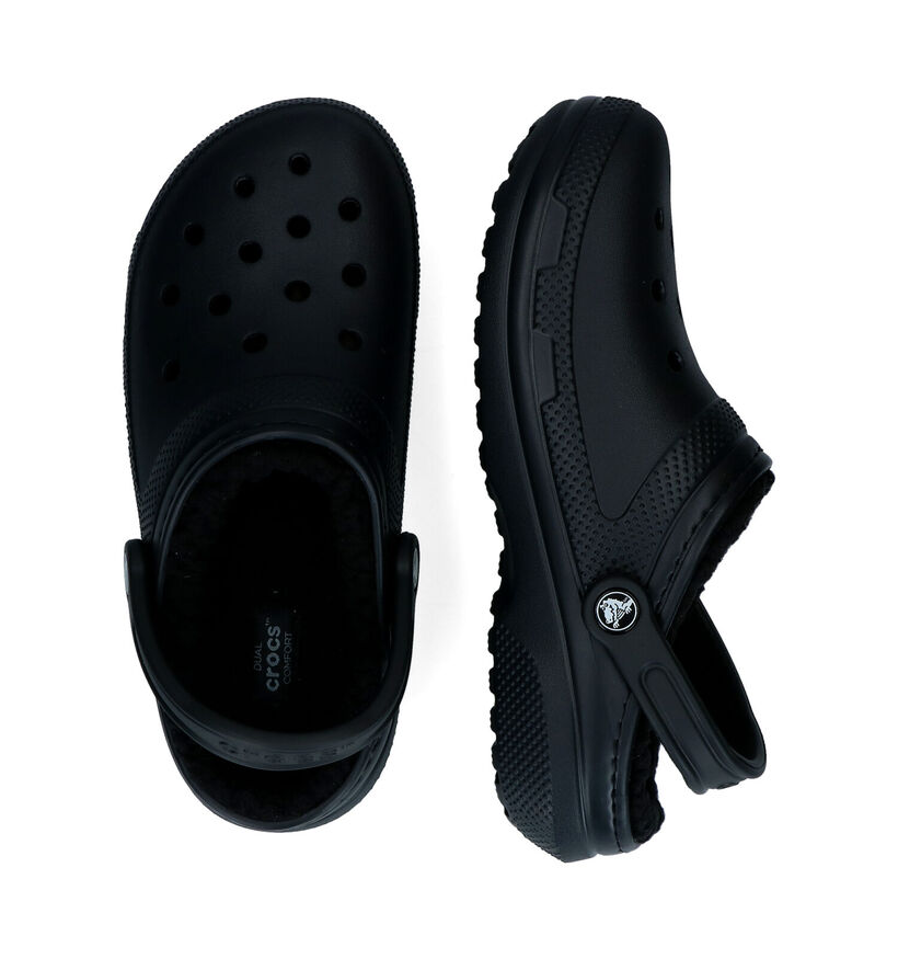 Crocs Classic Fuzz-lined Clog Zwarte Slippers voor dames (298589)