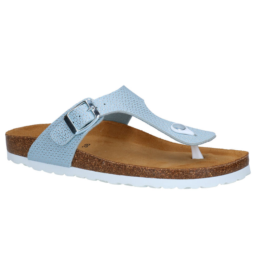 Bio Dream Nu-pieds plates en Bleu clair en simili cuir (266161)