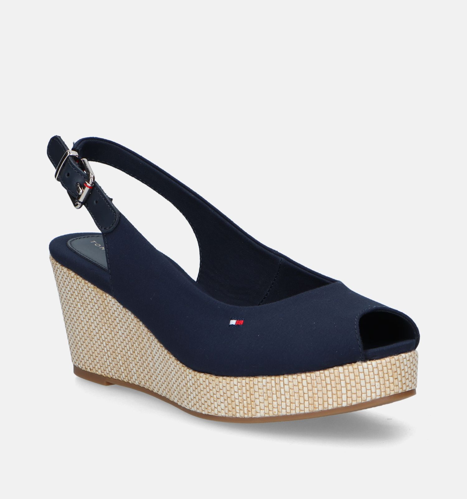 Tommy Hilfiger Iconic Elba Sling Back Wedge Sandales en Bleu Femmes Sandales en ligne sur TORFS.BE