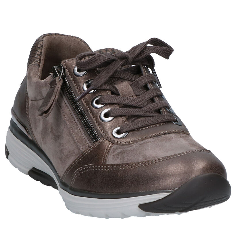 Gabor Rollingsoft Chaussures à lacets en Taupe en cuir (260106)