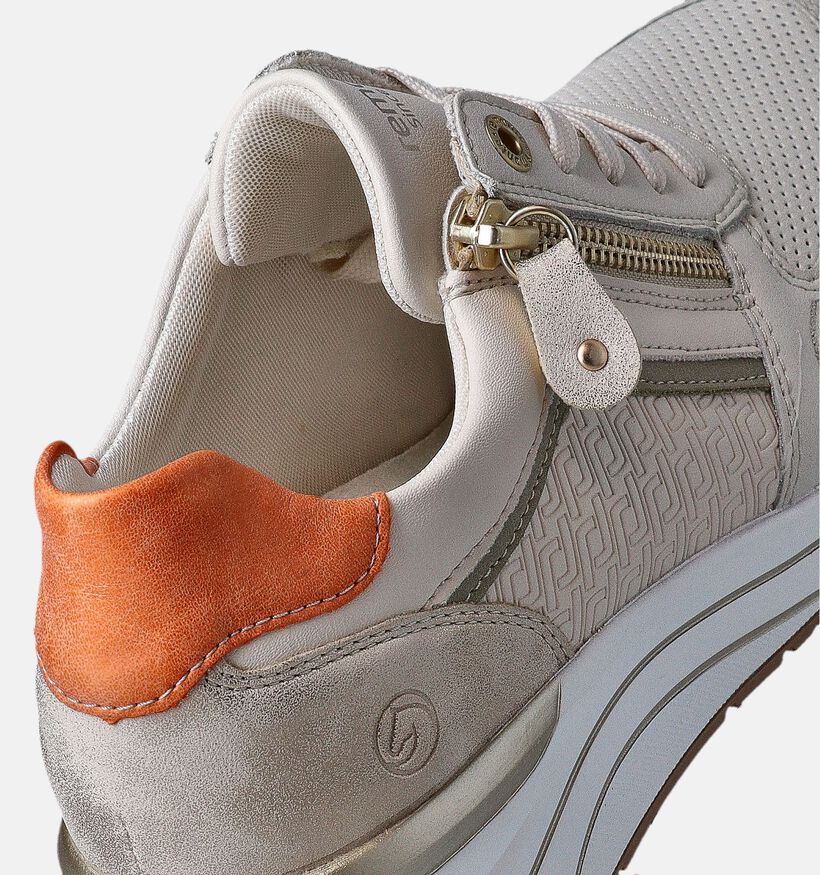 Remonte Ecru Sneakers voor dames (351210) - geschikt voor steunzolen