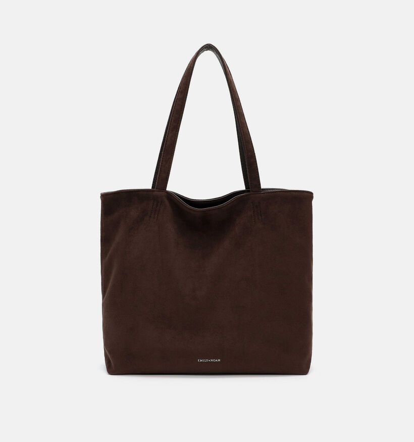 Emily & Noah Eva Suede Cabas en Brun fonc&eacute; pour femmes (378841)