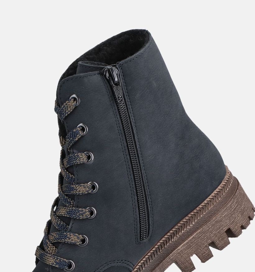 Rieker Boots &agrave; lacets en Bleu fonc&eacute; pour femmes (379959)
