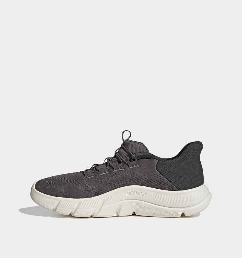 adidas Cloudfoam Flex Rapidfit Baskets basses en Gris fonc&eacute; pour hommes (372728) - pour semelles orthop&eacute;diques