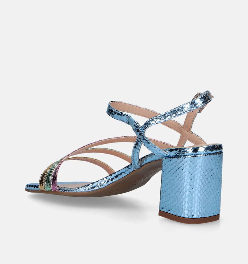 Signatur Sandales avec talon en Bleu pour femmes (338923)