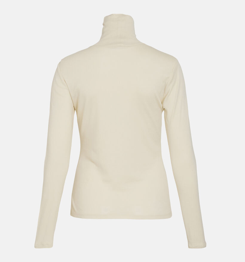 Vila Jolini Beige T-shirt met rolkraag voor dames (349444)