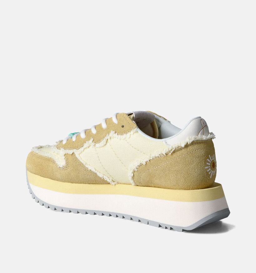 Sun68 Big Stargirl Canvas Baskets à plateforme en Jaune pour femmes (351702) - pour semelles orthopédiques