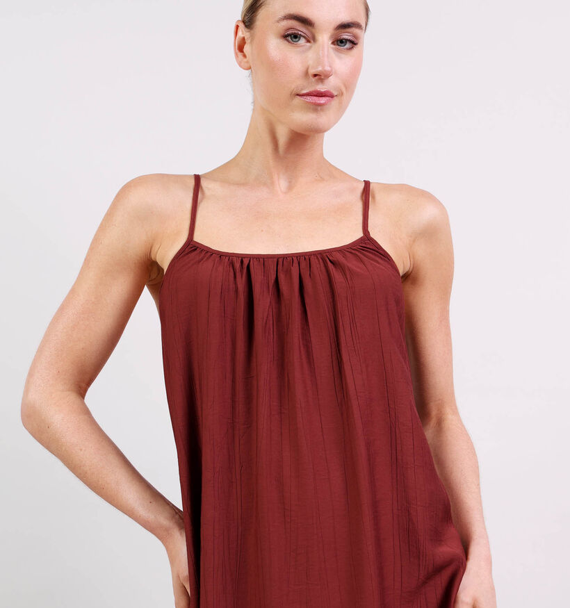 Vero Moda Vira Singlet Robe mi-longue en Marron pour femmes (369403)