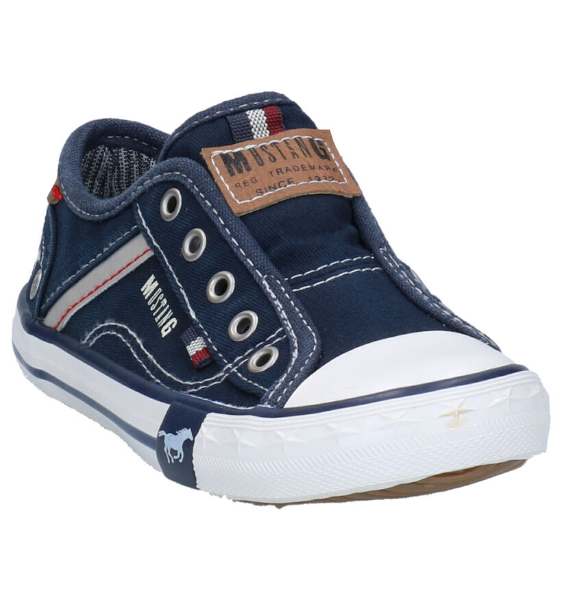 Mustang Baskets slip-on en Bleu foncé en textile (266489)