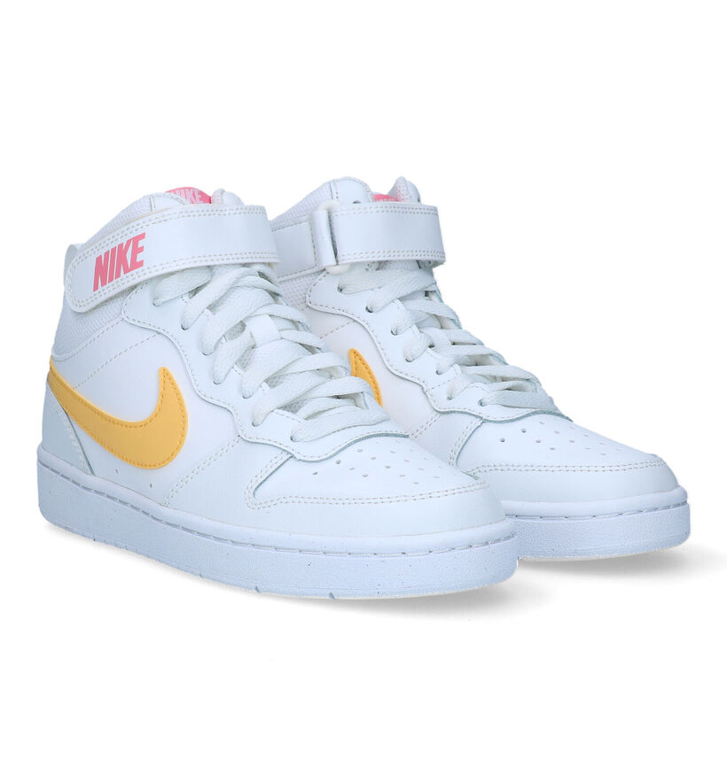 Nike Court Borough Mid Witte Sneakers voor meisjes (334220)