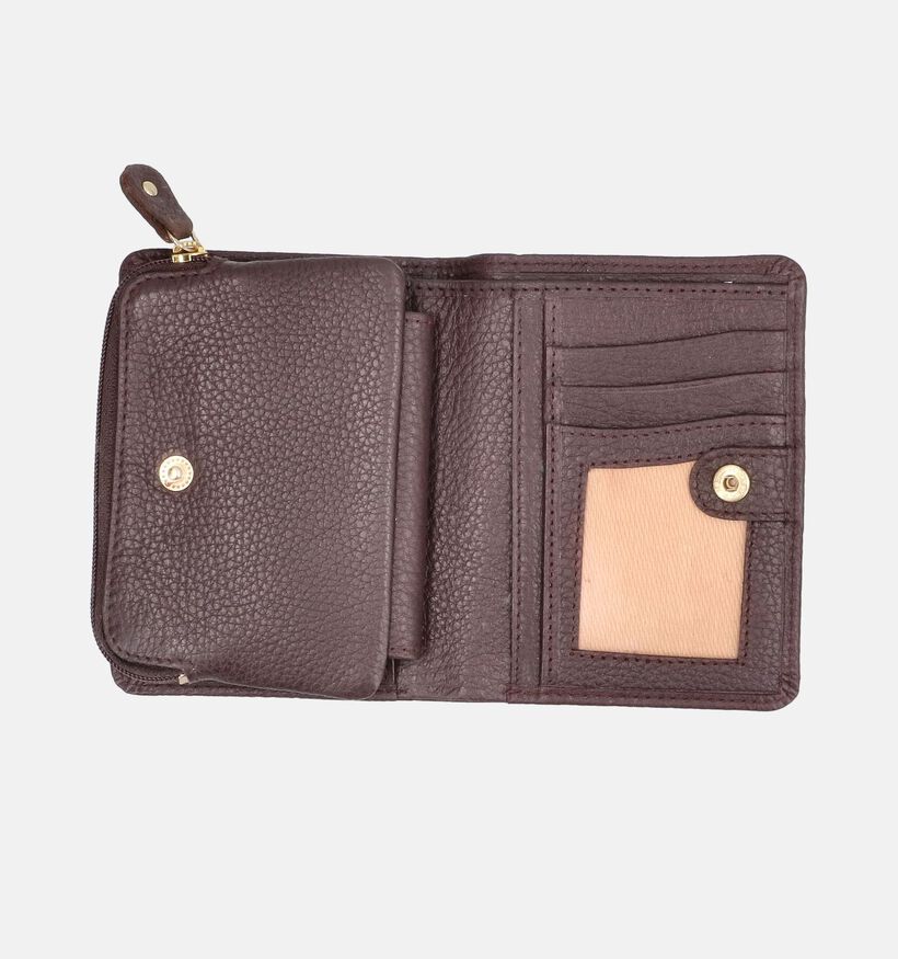Crinkles Bordeaux Portemonnee met Rits voor dames (381748)