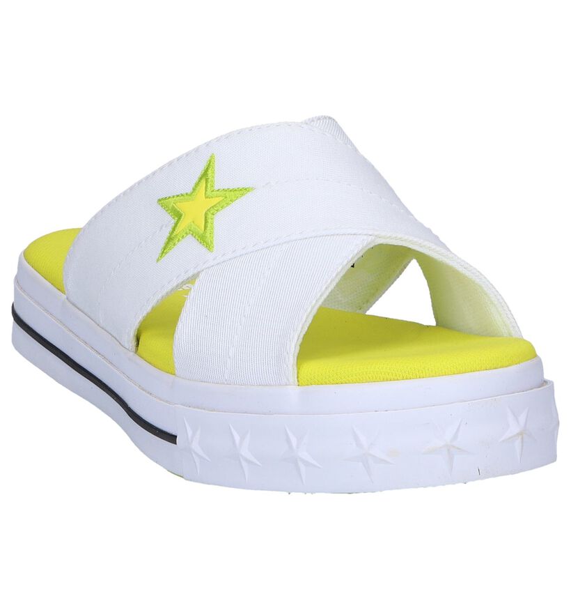 Cons One Star OX Nu-pieds plates en Blanc en textile (249163)