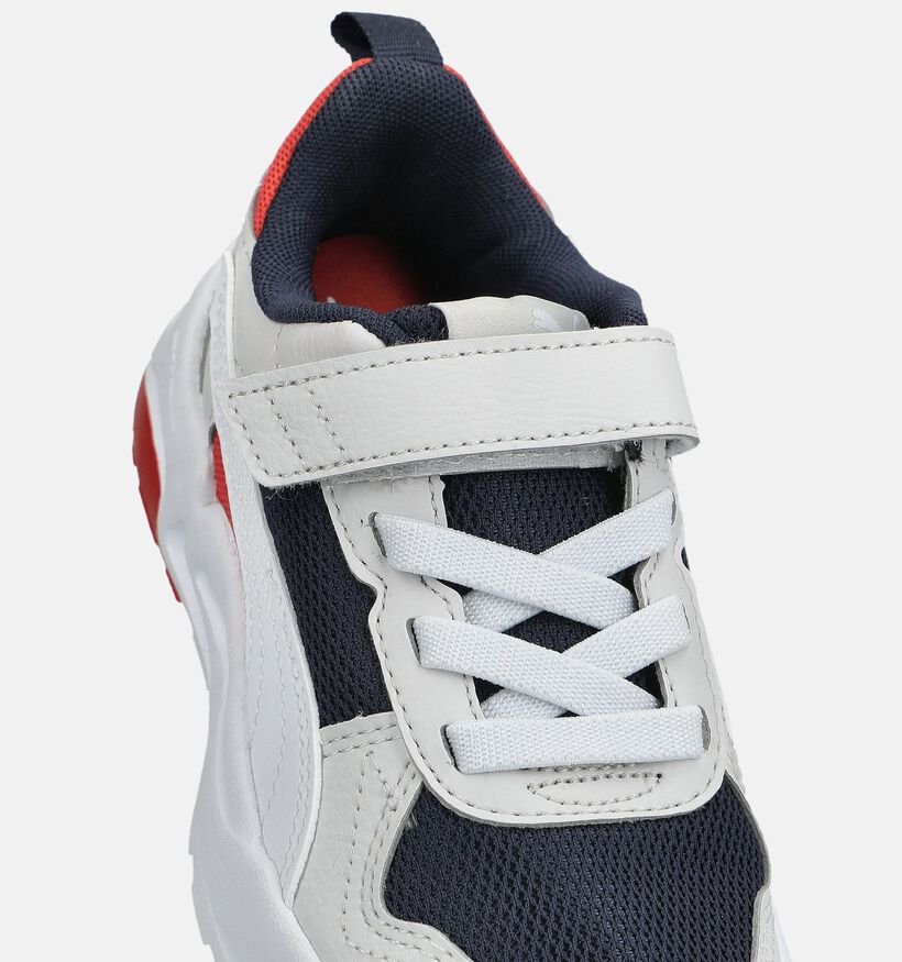 Puma Trinity Baskets basses en Blanc/Blue fonc&eacute; pour gar&ccedil;ons (380815) - pour semelles orthop&eacute;diques