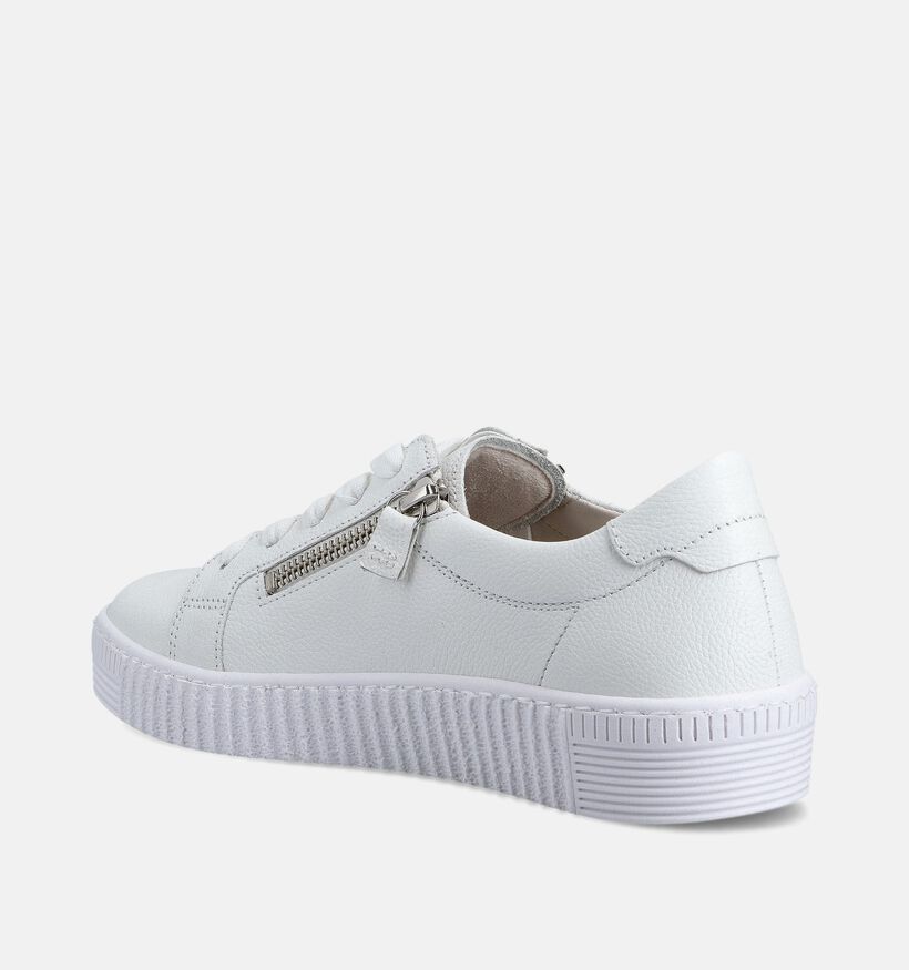 Gabor Witte Rits-veterschoenen voor dames (368351) - geschikt voor steunzolen