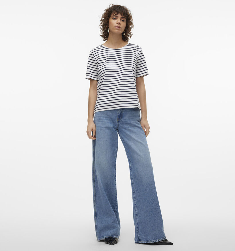 Vero Moda Abby Wit Gestreept T-shirt voor dames (352197)