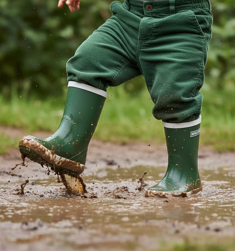 Bergstein Classic Groene Regenlaarzen voor meisjes, jongens (373238) - geschikt voor steunzolen