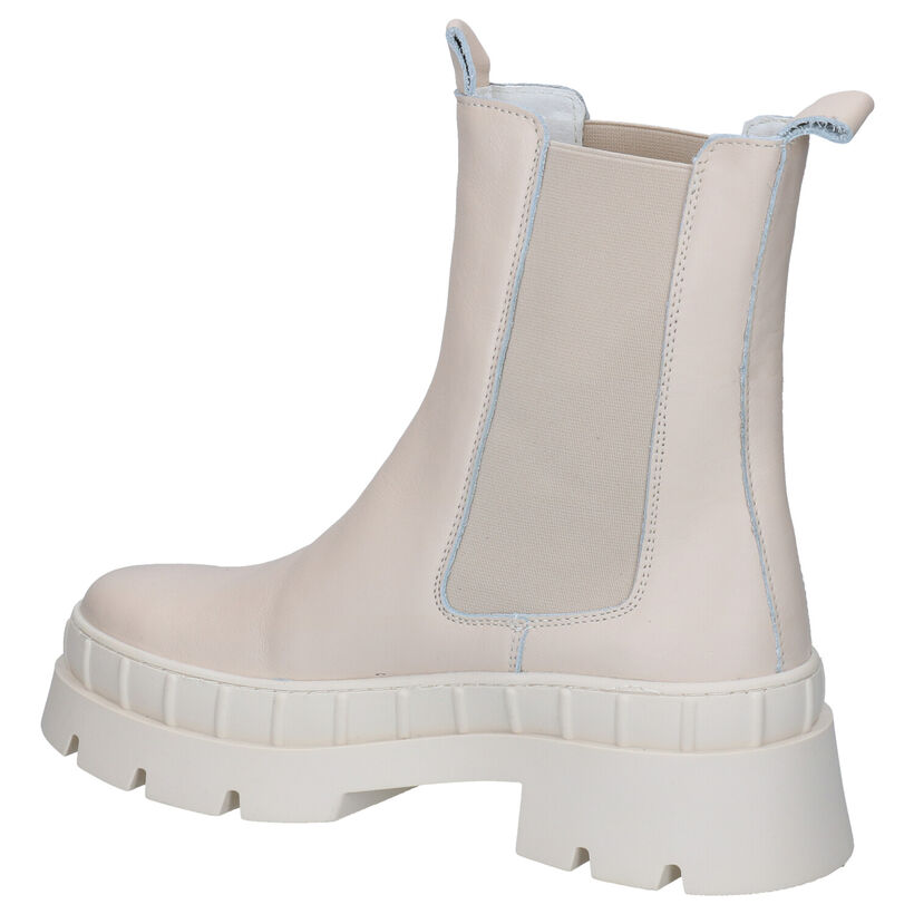 Poelman Bottes courtes en Écru en cuir (300329)