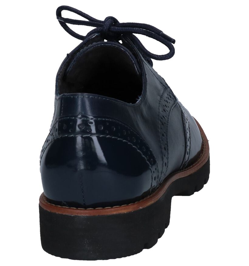 Jana Zwarte Oxford Veterschoenen in lak (257529)