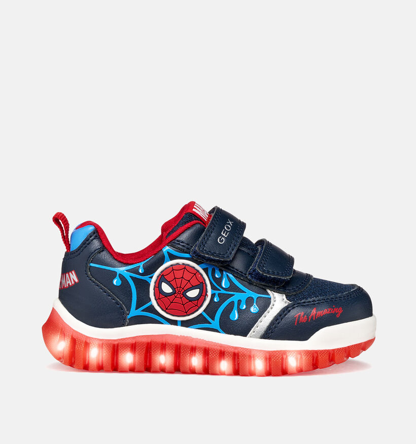 Geox Lightyloo Donkerblauwe/Rode Spiderman Sneakers voor jongens (370128)