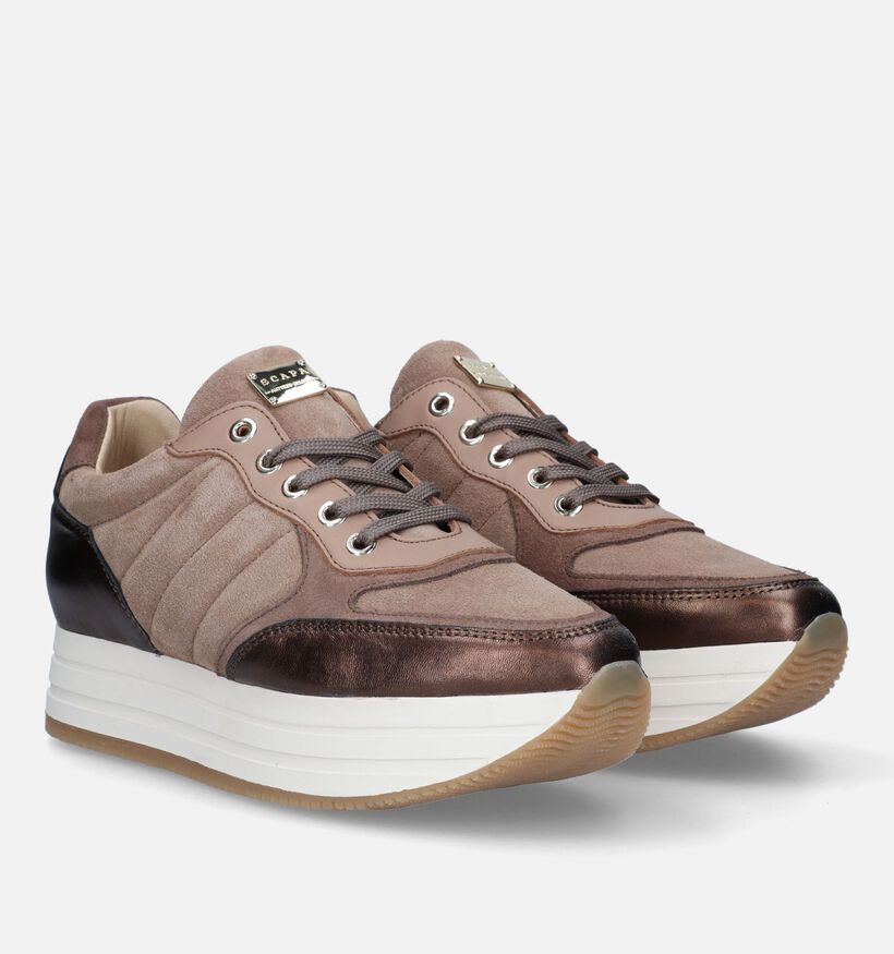 Scapa Bruine Platform Sneakers voor dames (332751) - geschikt voor steunzolen