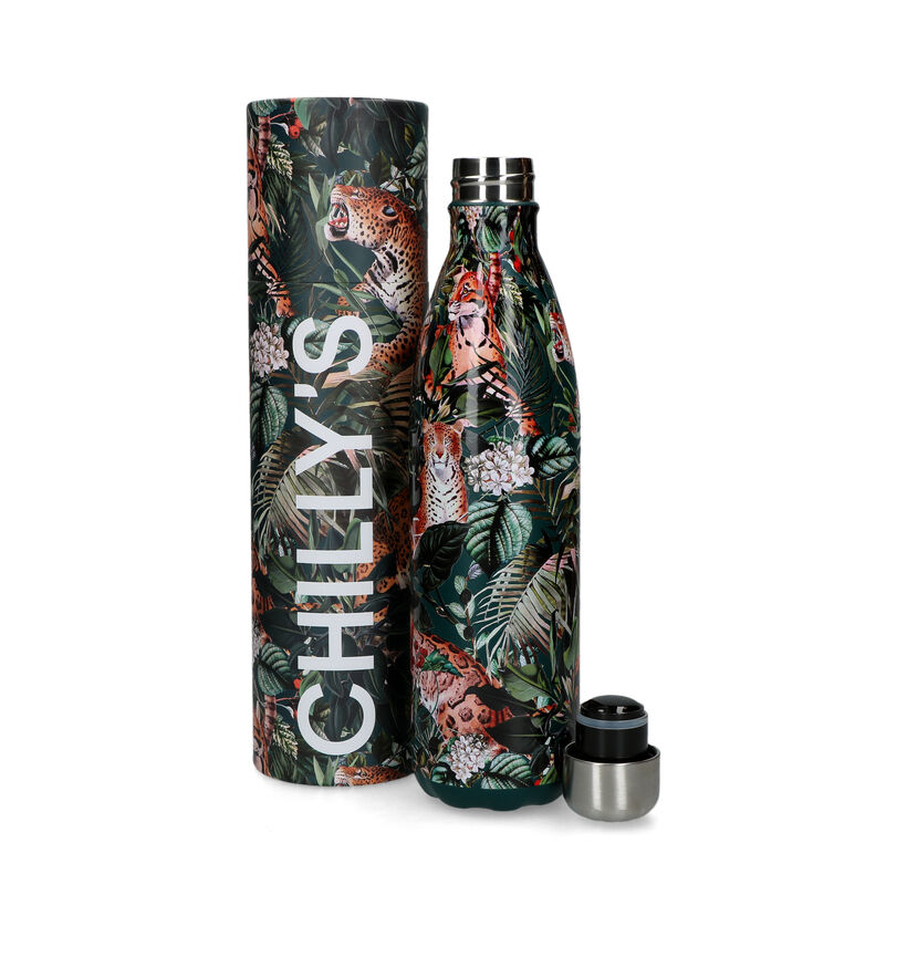 Chilly's x Tropical Leopard Groene Drinkfles 750 ml voor dames, meisjes, heren, jongens (328168)