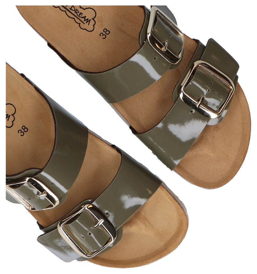 Bio Dream Kaki Slippers in kunstleer (292438)