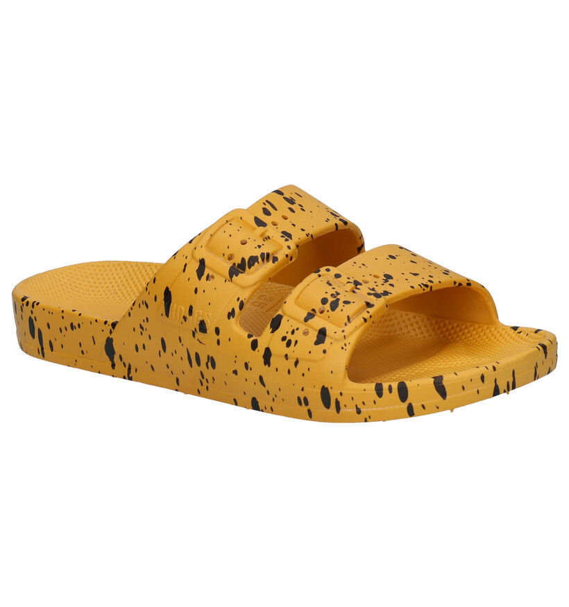 Freedom of Moses Mikado Splatter Gele Slippers in kunststof (284515)