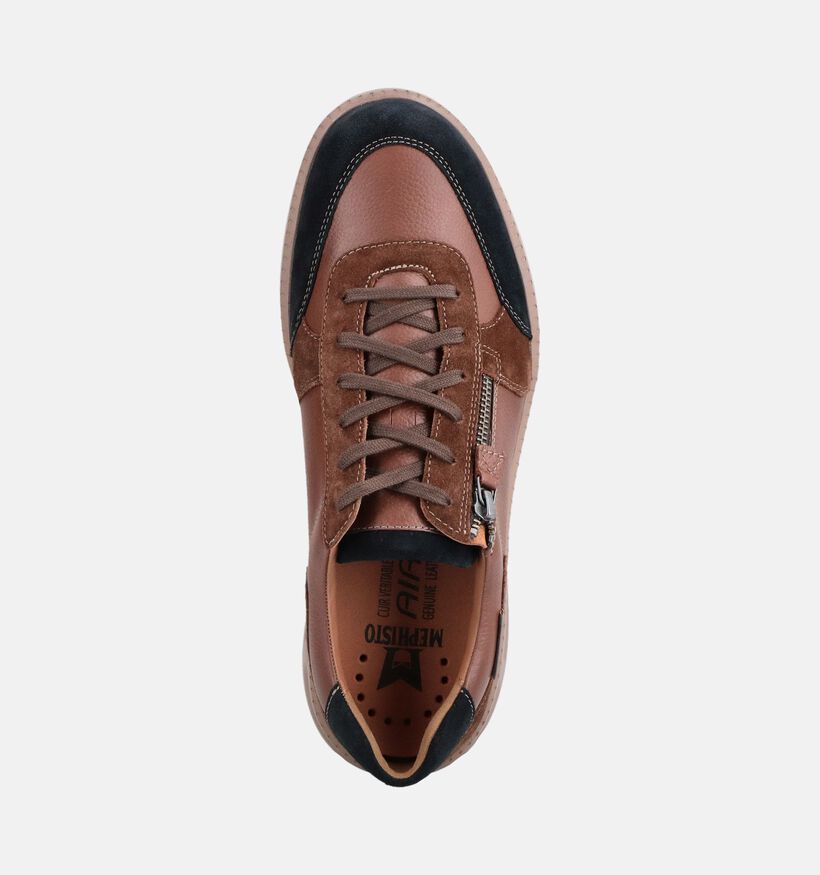 Mephisto Jamy Velsport Bruine Veterschoenen voor heren (379004) - geschikt voor steunzolen