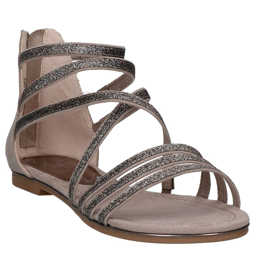 Marco Tozzi Taupe Sandalen in stof (270671)