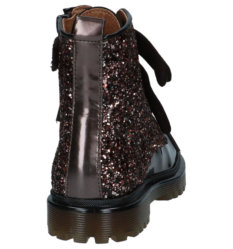 Bronzen Boots met Rits/Veter Romagnoli in lakleer (230212)