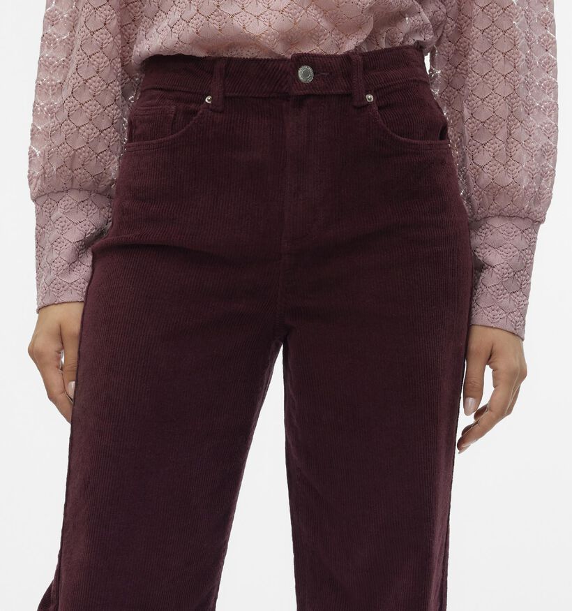 Vero Moda Tessa Corduroy Pantalon en Bordeaux pour femmes (361200)