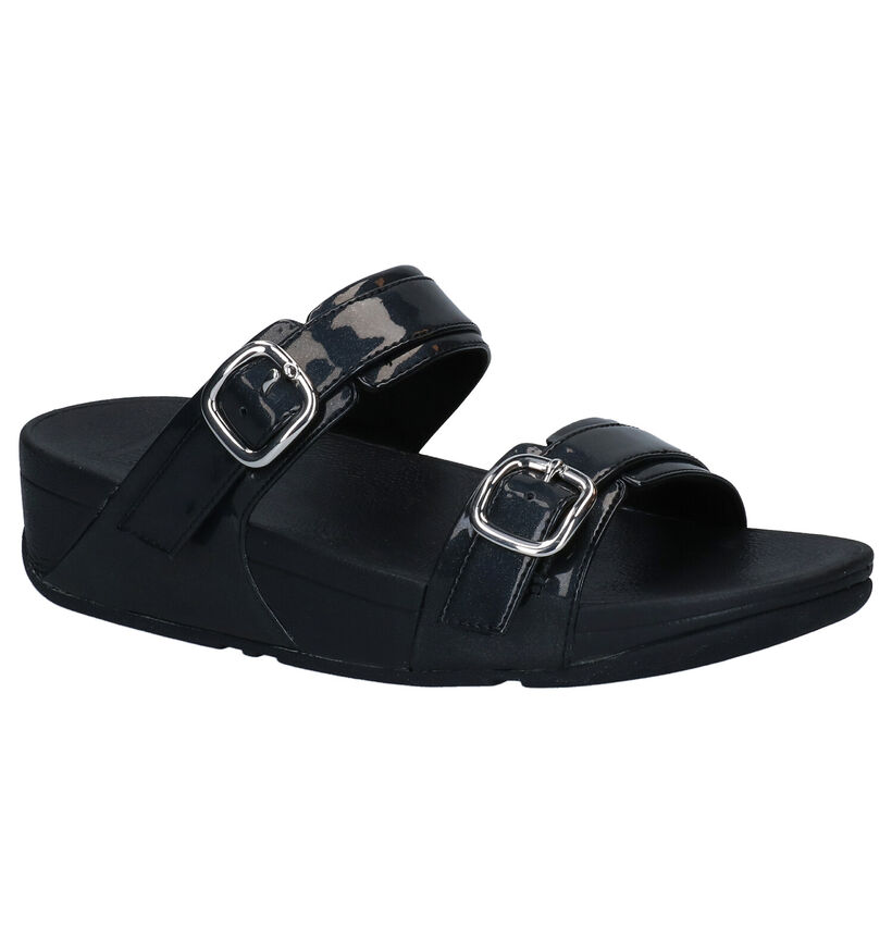 FitFlop Lulu Adjustable Slide Zwarte Slippers voor dames (293475)