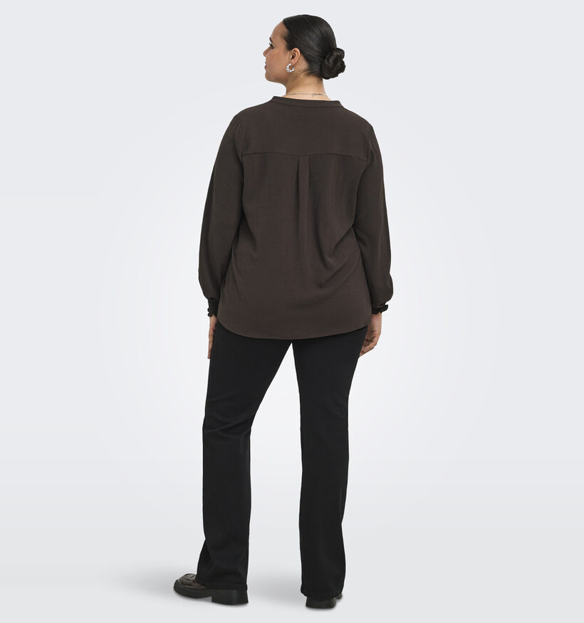ONLY Carmakoma Metta Donkerbruine Blouse voor dames (381904)