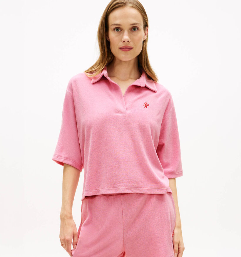 Tommy Hilfiger Toweling Roze Polo T-shirt voor dames (369262)