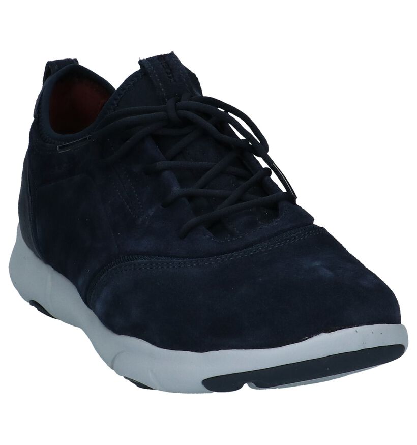 Geox Chaussures slip-on en Bleu foncé en daim (223485)