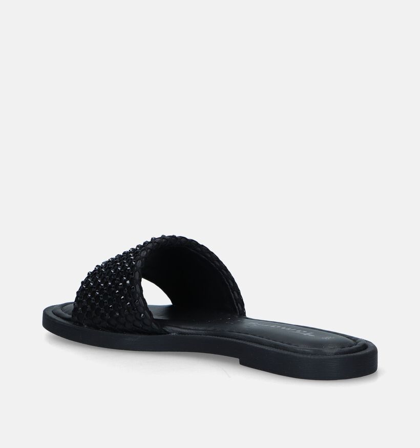 Tamaris Nu-pieds plates en Noir pour femmes (341316)