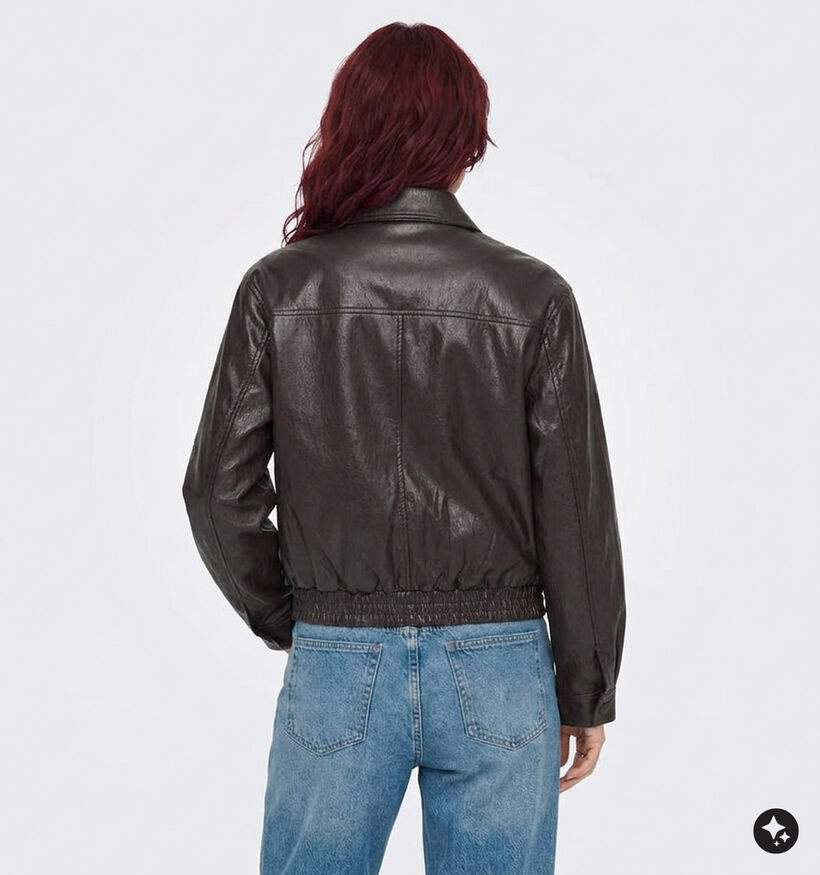 JDY Abby Faux Leather Chocoladebruine Jas voor dames (379368)