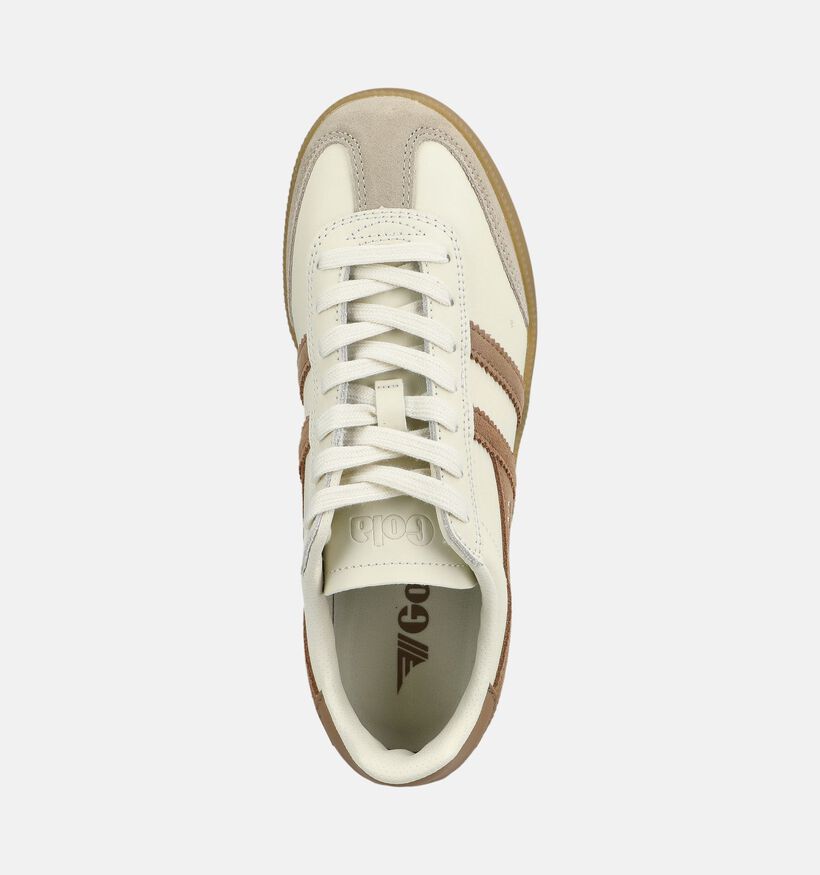 Gola Viper Leather Baskets casual en &Eacute;cru pour femmes (377146) - pour semelles orthop&eacute;diques