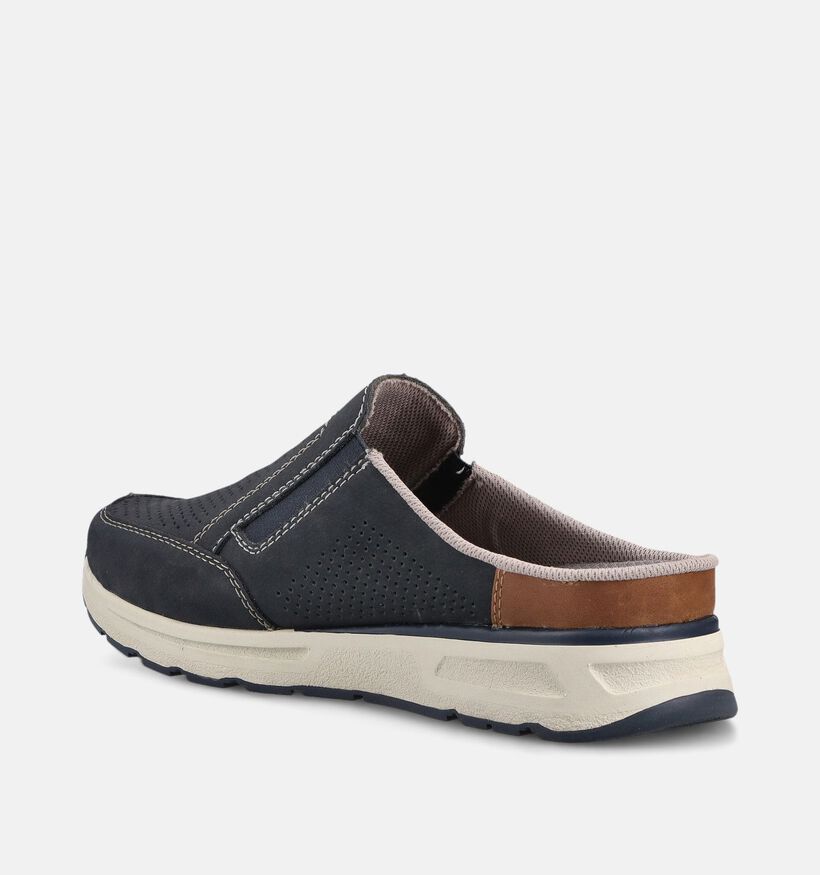 Rieker Nu-pieds casual en Bleu fonc&eacute; pour hommes (370478) - pour semelles orthop&eacute;diques
