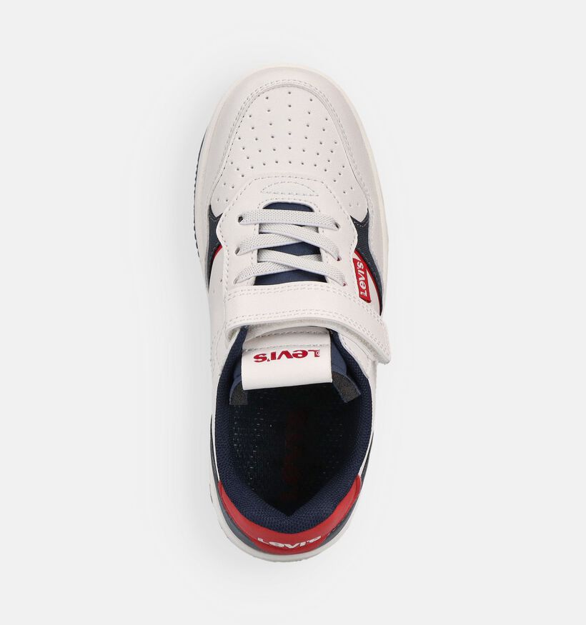 Levi's Aiden Witte/Donkerblauwe Sneakers voor jongens, meisjes (371198) - geschikt voor steunzolen