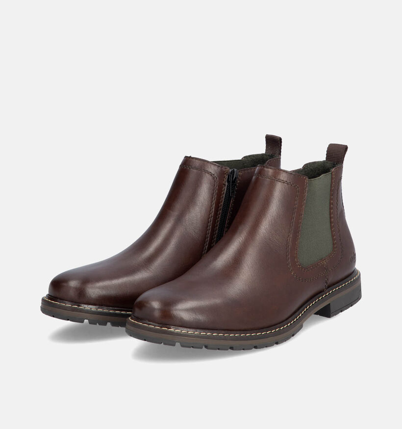 Rieker Bottines Chelsea en Brun foncé pour hommes (347447)