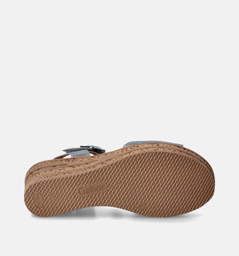 Gabor Best Fitting Sandales avec talon compensé en Argent pour femmes (355089)