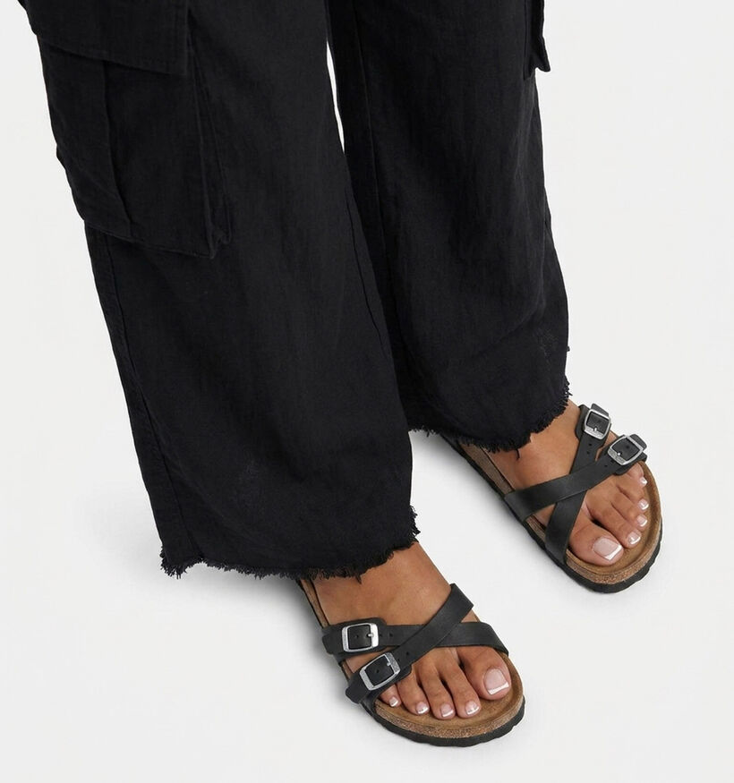 Birkenstock Kumba Natural Leather Zwarte Sandalen voor dames (368222)