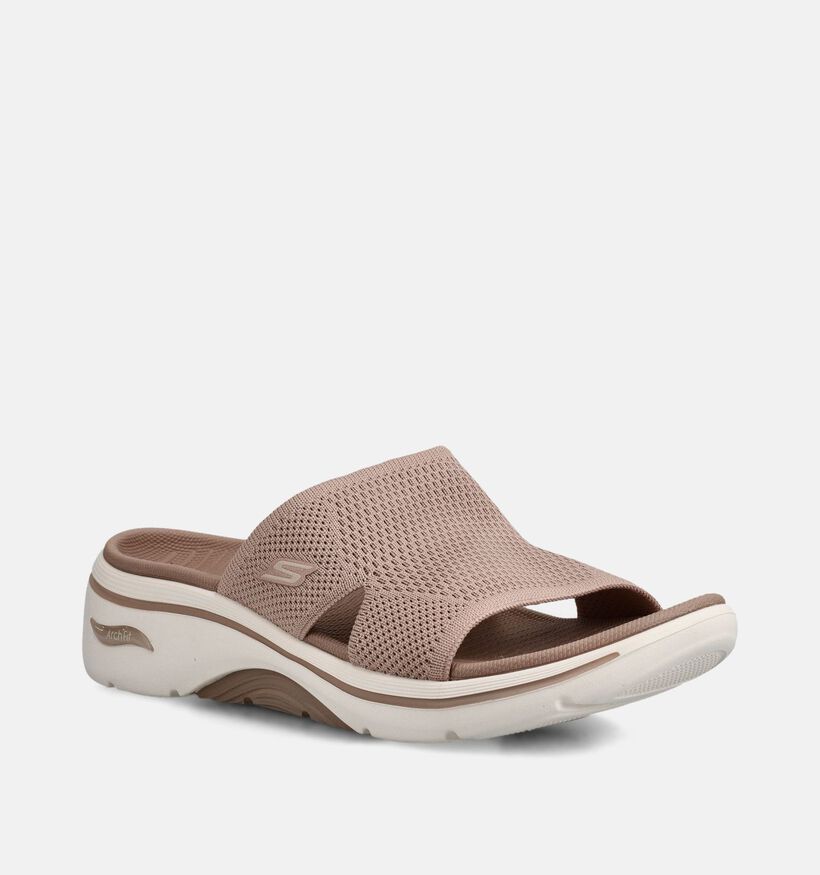 Skechers Go Walk Arch Fit 2.0 Dakota Nu-pieds en Marron pour femmes (371242)