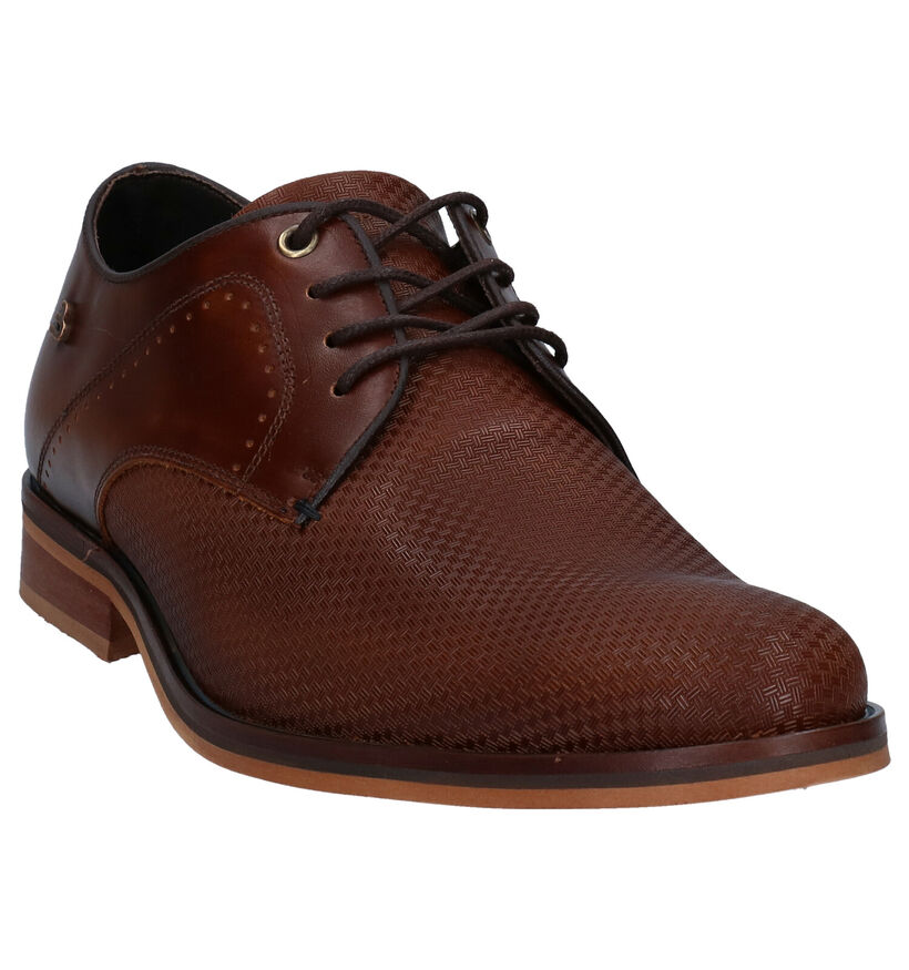 Bullboxer Cognac Geklede Veterschoenen in leer (281829)