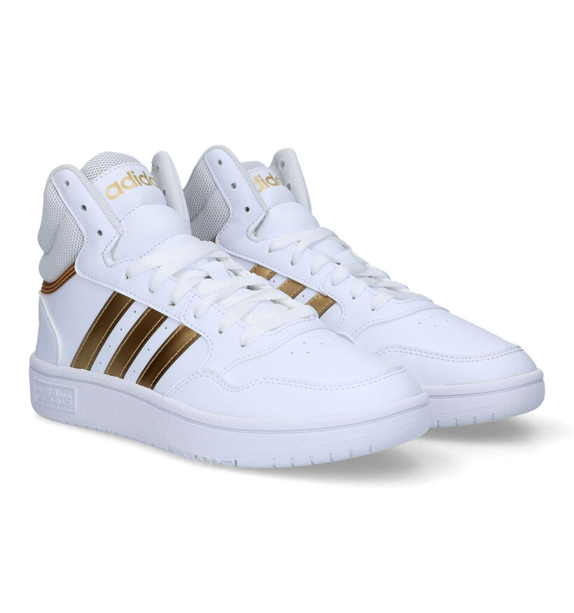 adidas Hoops 3.0 Mid Baskets en Blanc pour femmes (324495) - pour semelles orthopédiques