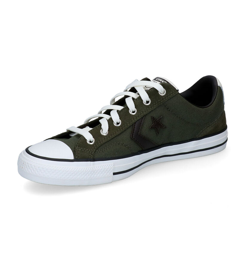 Converse Star Player Kaki Sneakers in stof (293730)