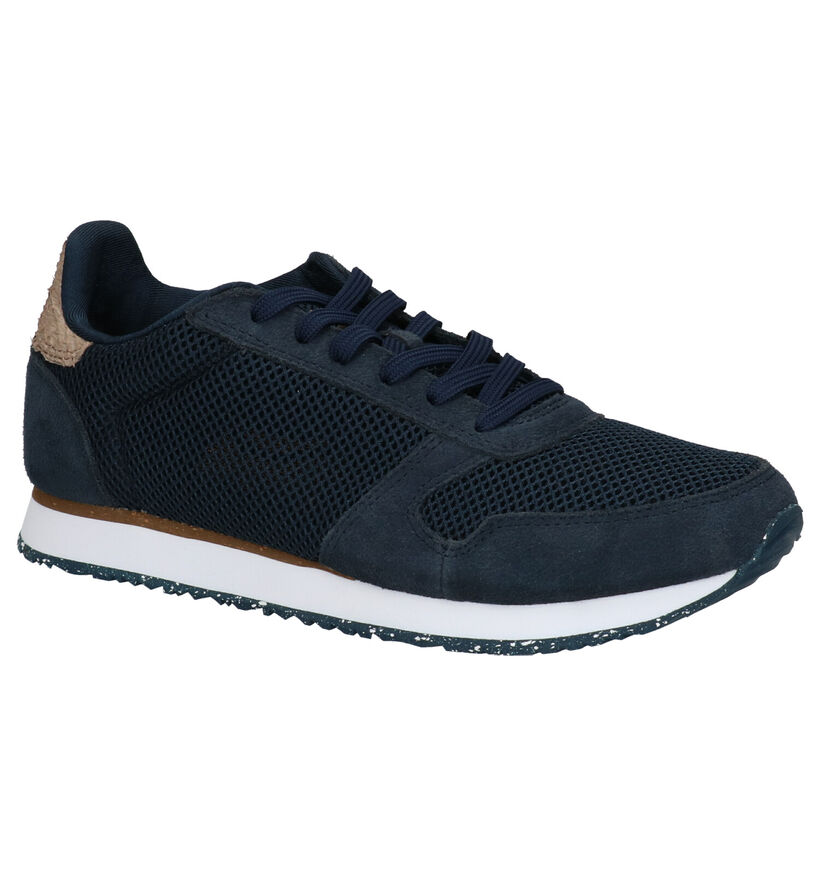 Woden Blauwe Sneakers in stof (254188)