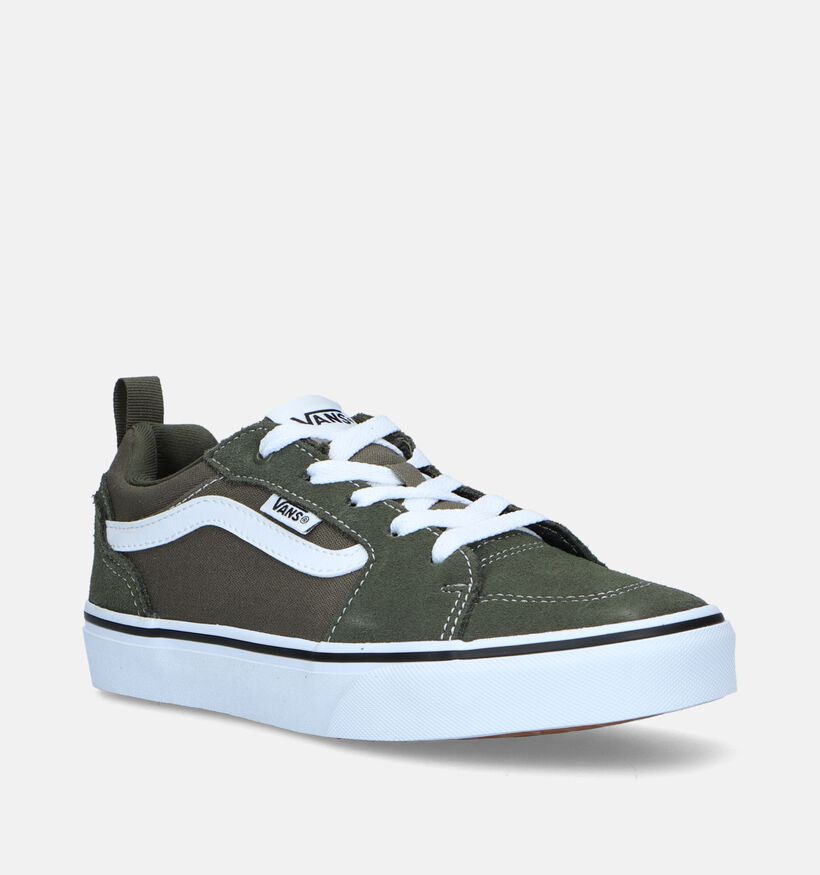 Vans Filmore YT Baskets de skate en Vert Khaki pour garçons (336496)